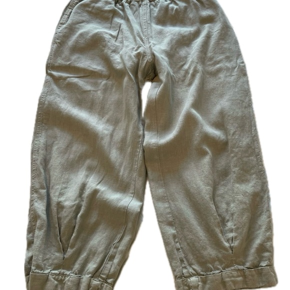 Women’s Linen  Crop Cuffed  Pull On Pants Medium by Cut Loose - Picture 4 of 12